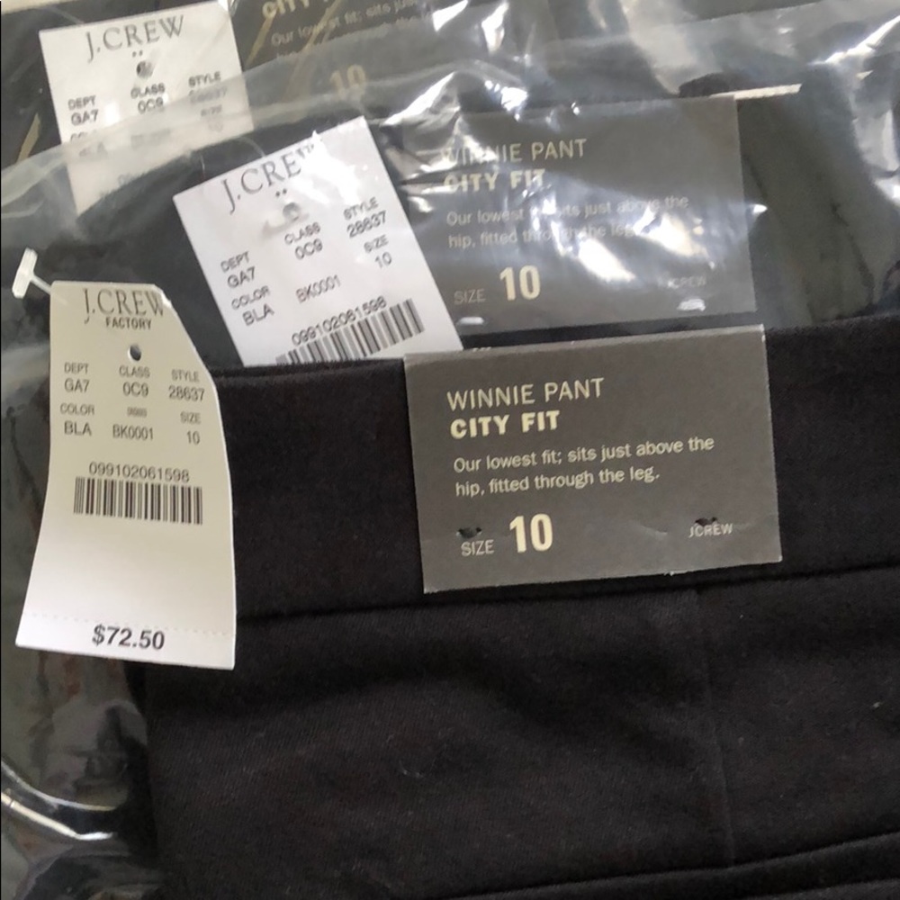 J Crew Factory Winnie Pant City Fit Black 10 NWT